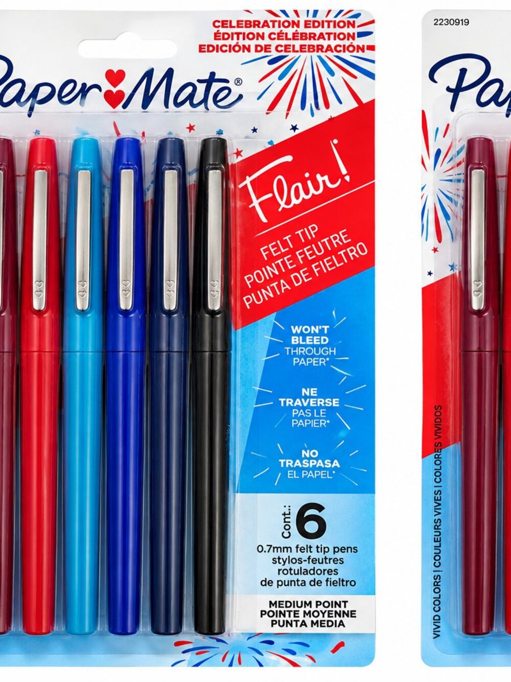 PAPER MATE FLAIR FELT TIP PENS MEDIUM 12 PER ORDER CELEBRATION EDITION NEW